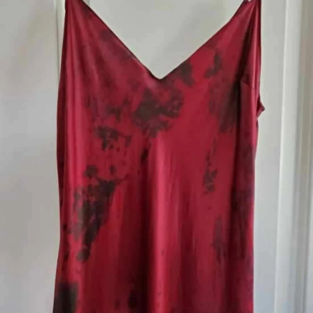 Dannijo long Silk Slip Dress lingerie chemise red pink black purple tie dyed M L - Picture 4 of 13